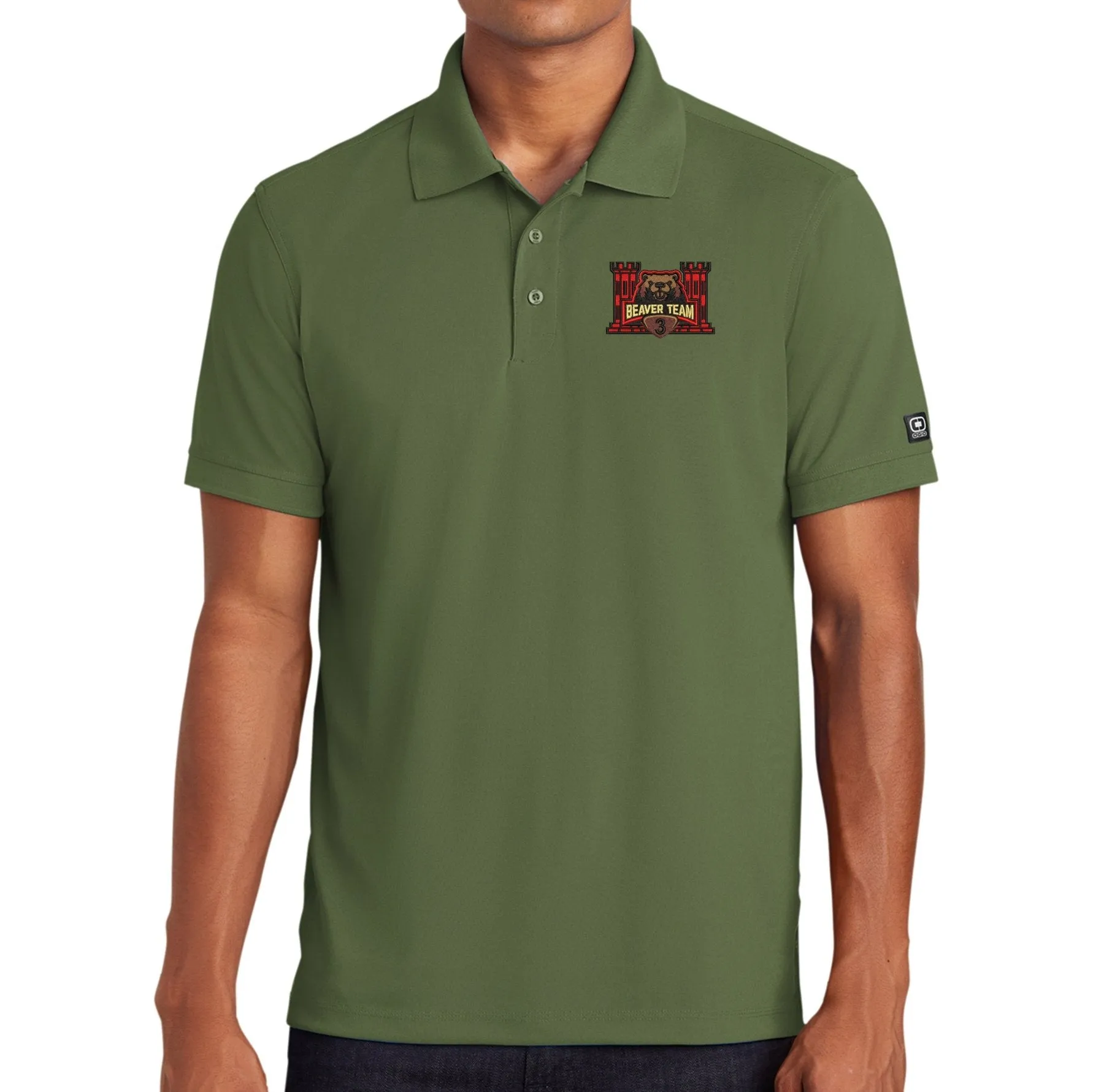 3BEB Beaver Team Embroidered Polo