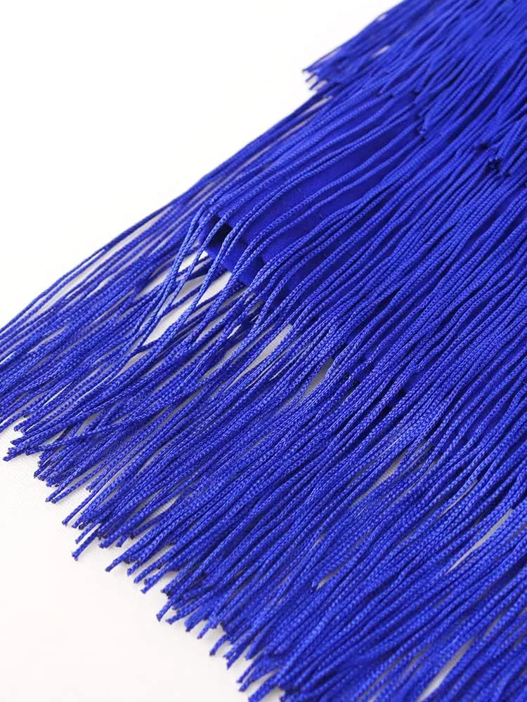 AOMEI Women's High Waist Fringe Tiered Bodycon Pencil Midi Skirt