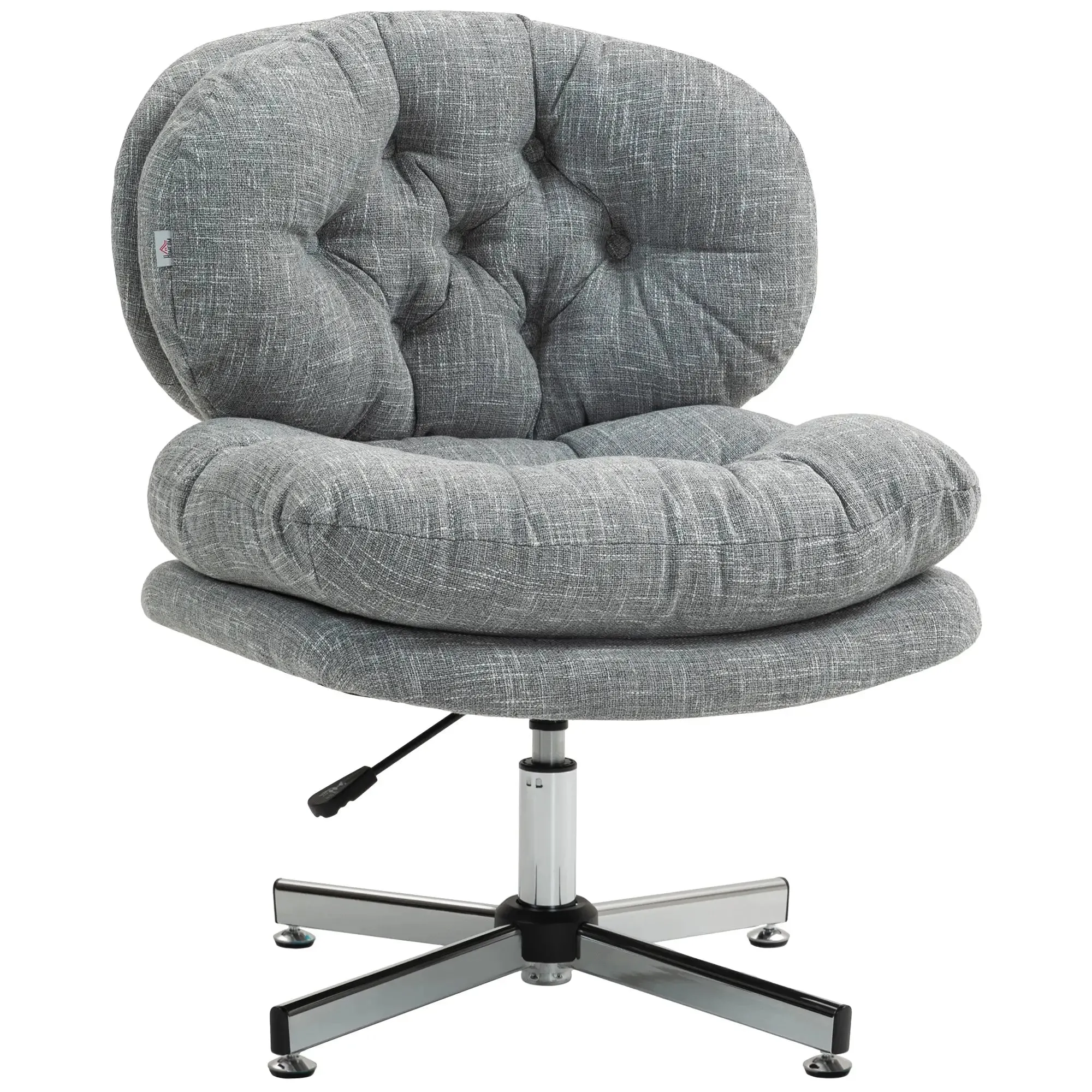 Armless Office Chair with Wide Padded Seat and Adjustable Height - Available in 2 Colours