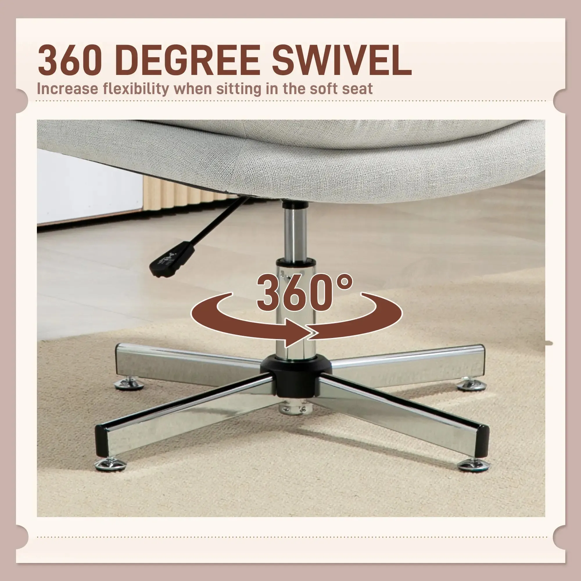 Armless Office Chair with Wide Padded Seat and Adjustable Height - Available in 2 Colours