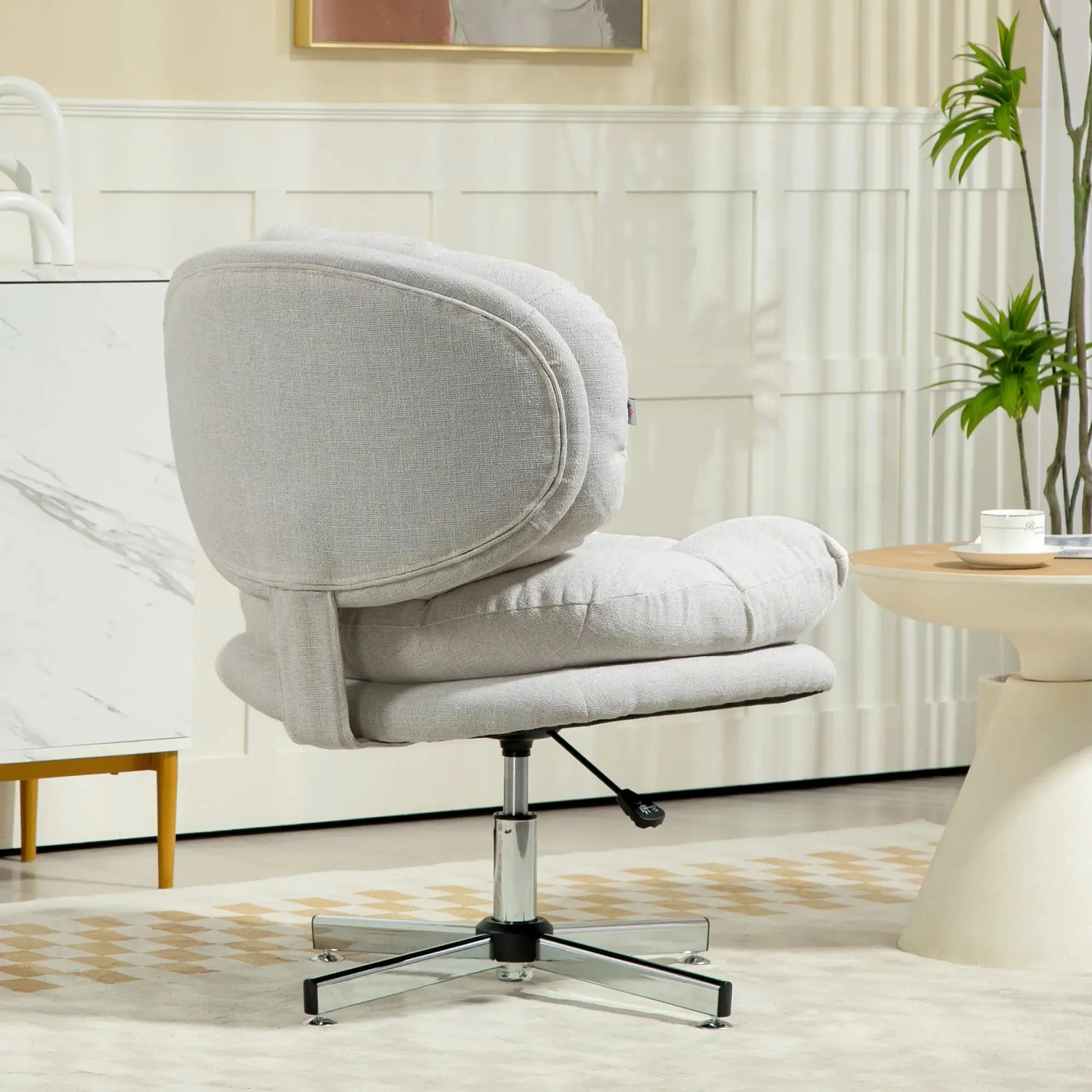 Armless Office Chair with Wide Padded Seat and Adjustable Height - Available in 2 Colours