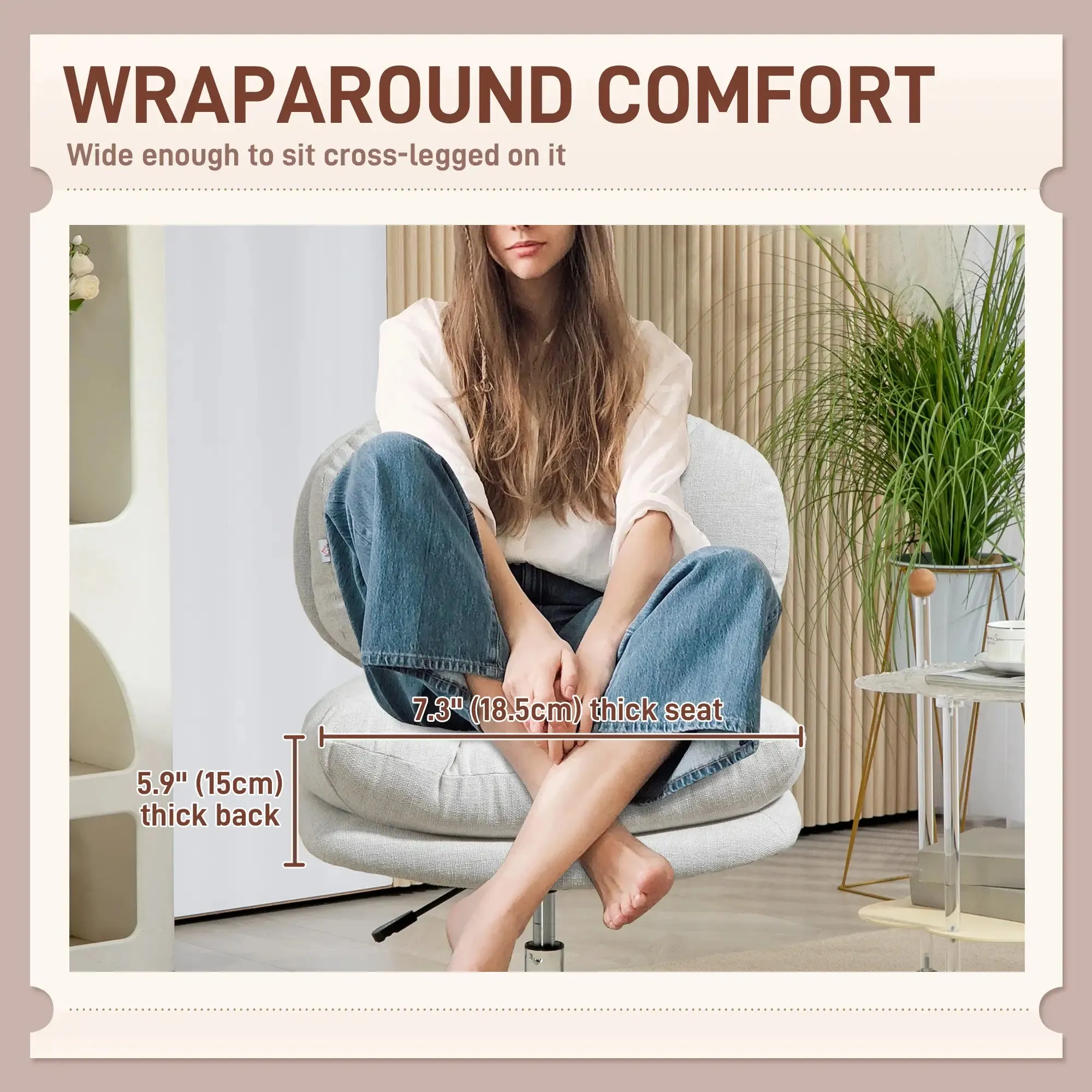 Armless Office Chair with Wide Padded Seat and Adjustable Height - Available in 2 Colours