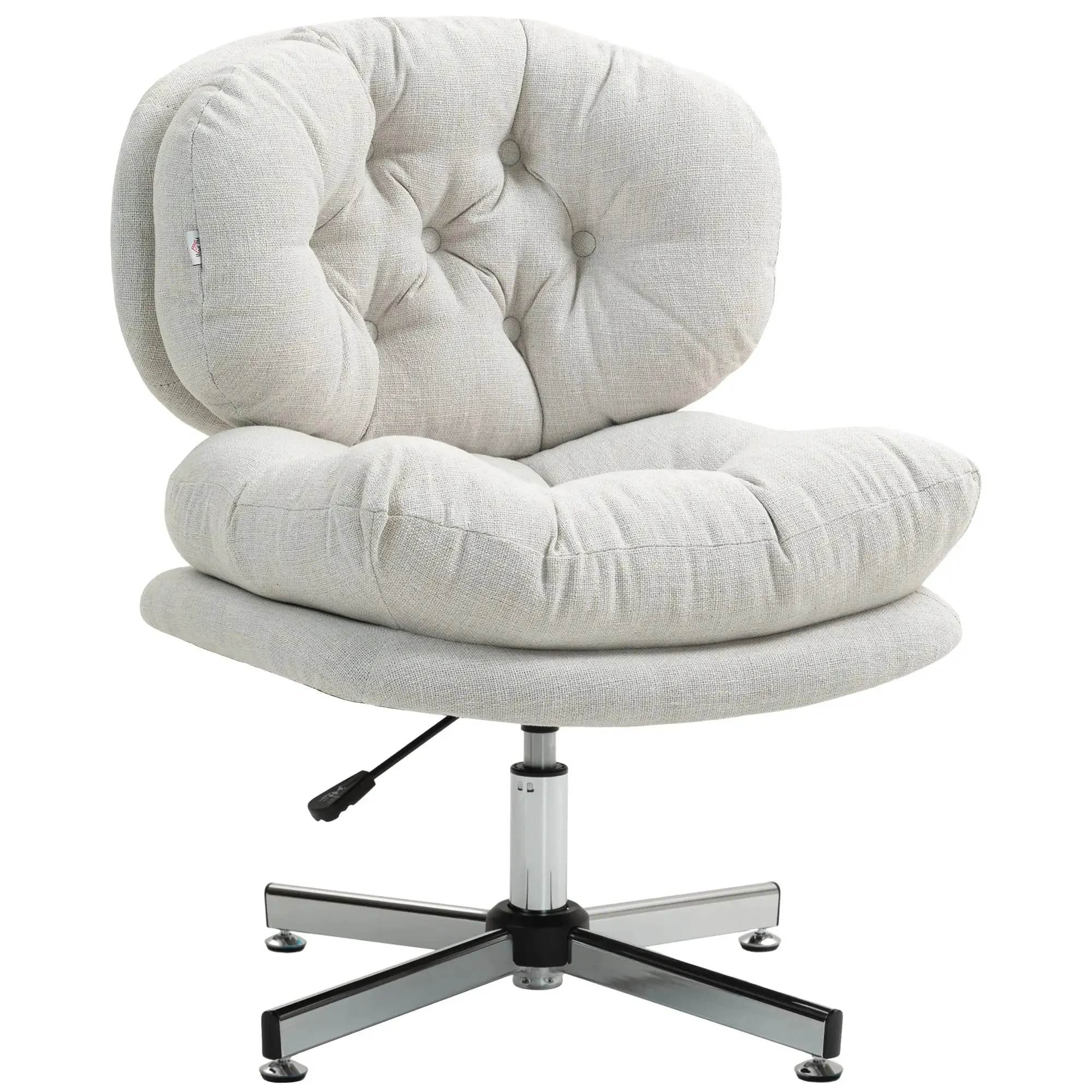 Armless Office Chair with Wide Padded Seat and Adjustable Height - Available in 2 Colours