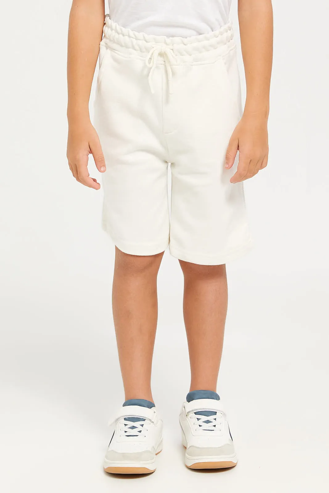 Boys Cream Jacquard Casual Set (2 Piece)