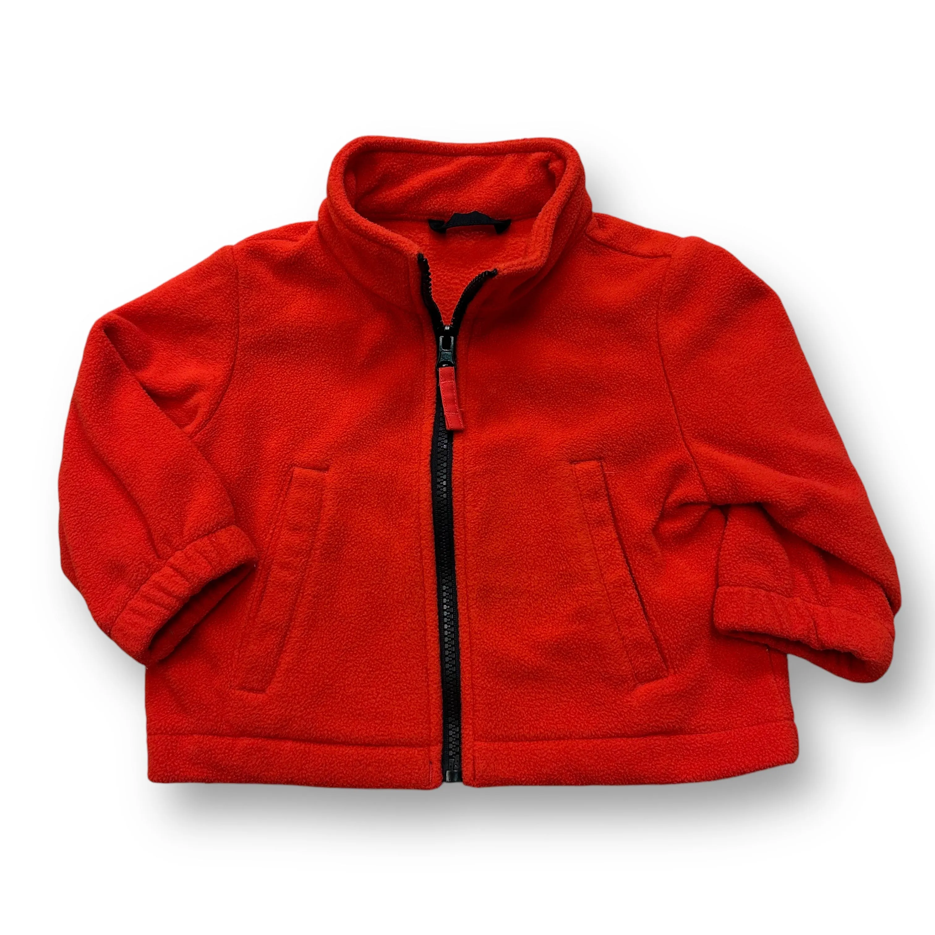 Boys Size 12 Months Orange-Red Fleece Zip-Up Jacket