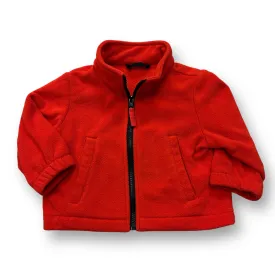 Boys Size 12 Months Orange-Red Fleece Zip-Up Jacket
