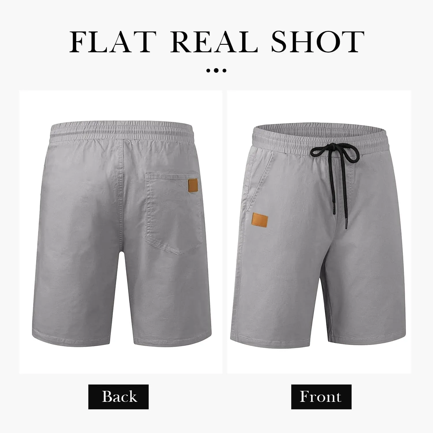 Comdecevis Mens Casual Shorts Stretch Waist Drawstring Summer Beach Twill Chino Golf Shorts