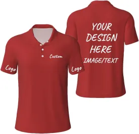 Custom Men's Polo Shirts Custom Golf Shirt Personalized Polo Shirt 4 Sides Print Personalized Shirts for Men