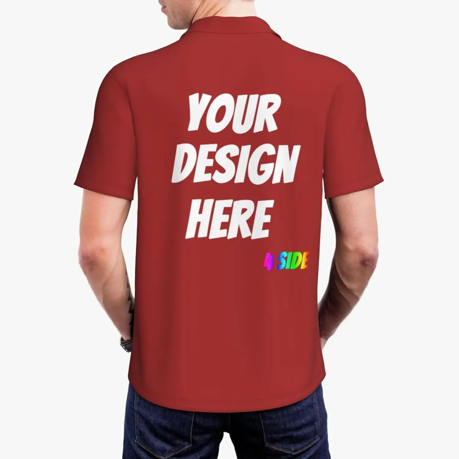 Custom Men's Polo Shirts Custom Golf Shirt Personalized Polo Shirt 4 Sides Print Personalized Shirts for Men