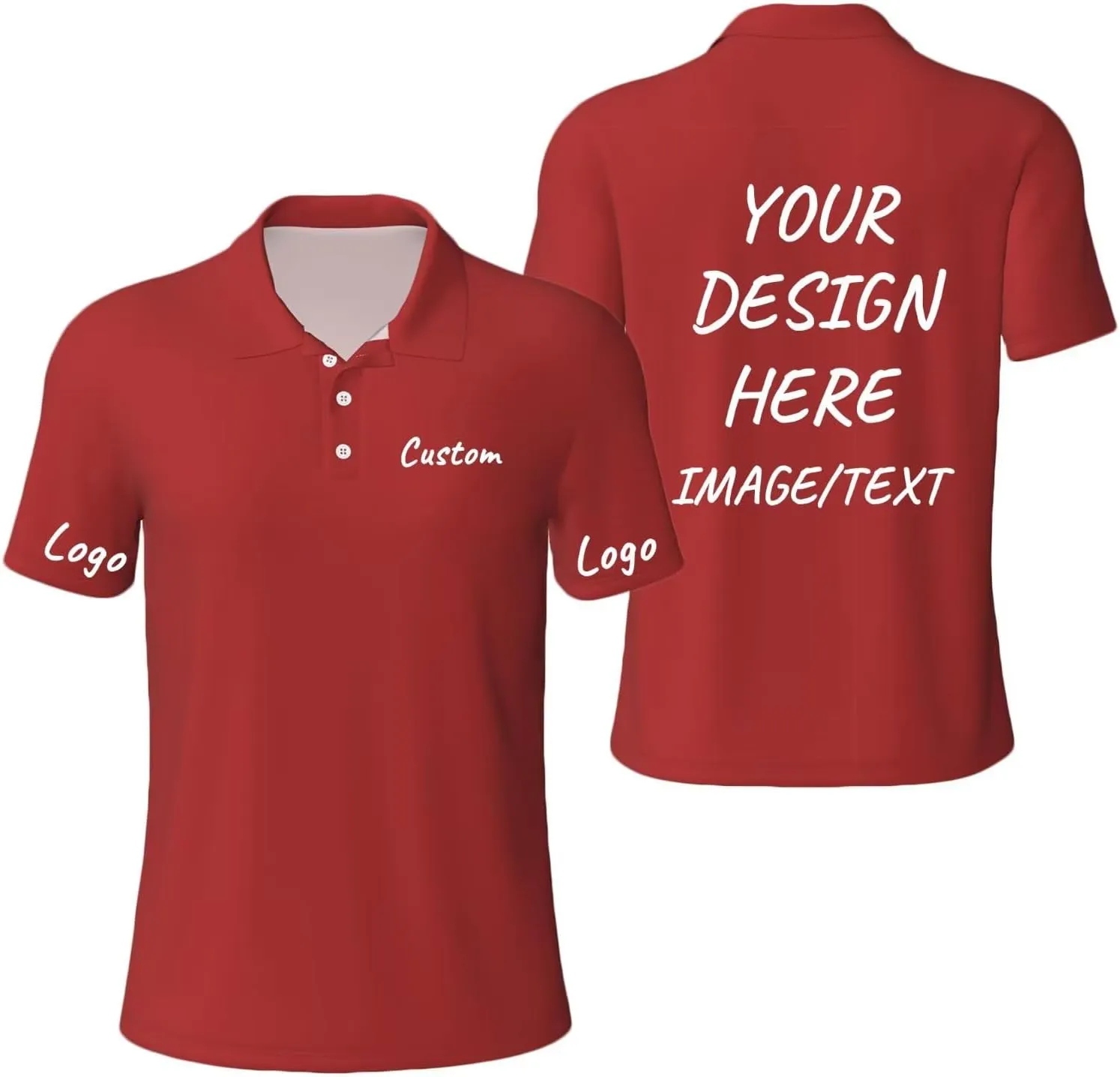 Custom Men's Polo Shirts Custom Golf Shirt Personalized Polo Shirt 4 Sides Print Personalized Shirts for Men