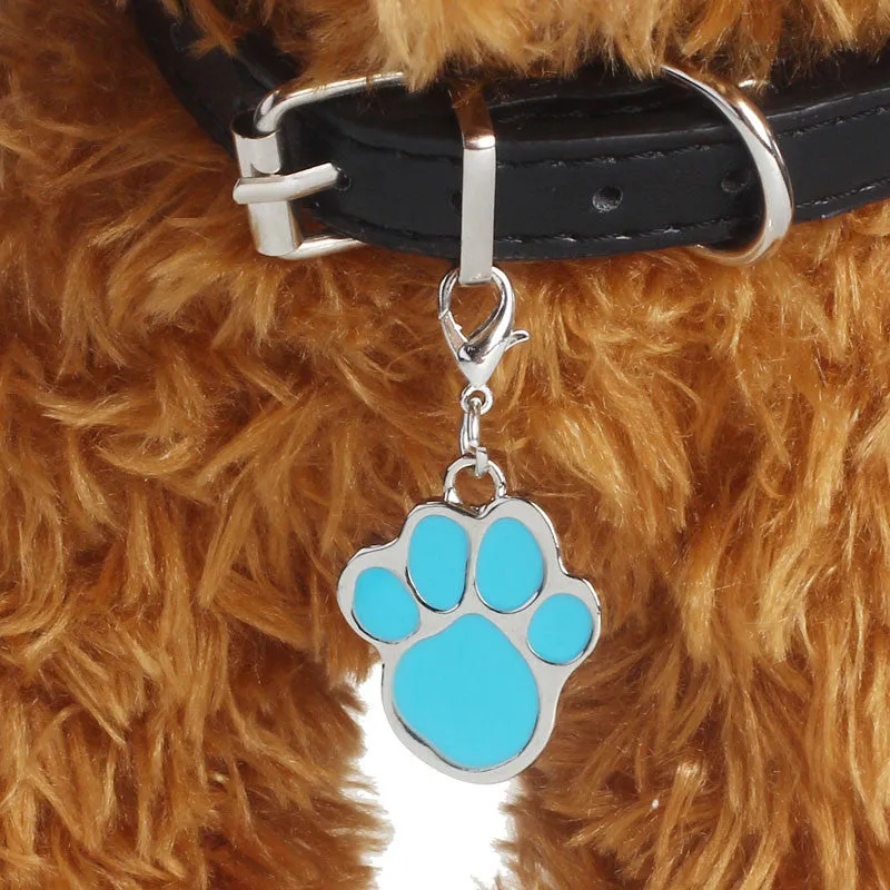 Dog Cat Collar Pawprint Pendant Necklace