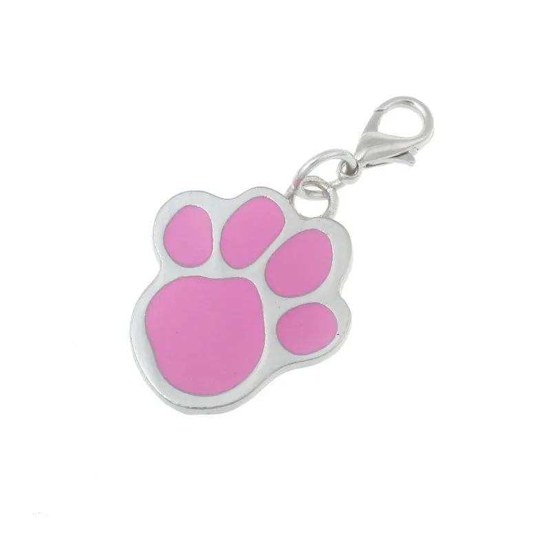 Dog Cat Collar Pawprint Pendant Necklace