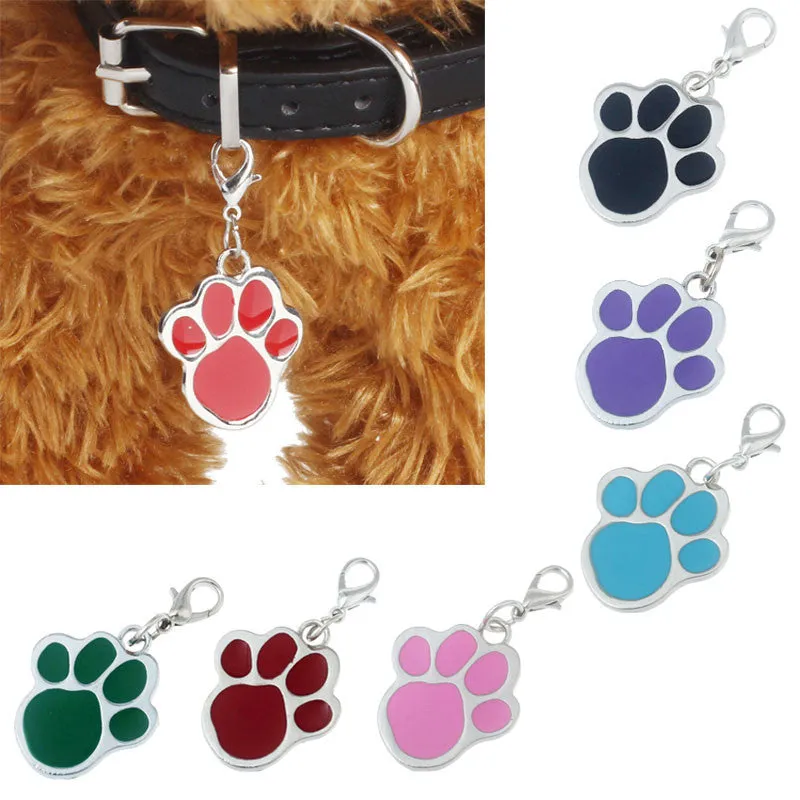 Dog Cat Collar Pawprint Pendant Necklace