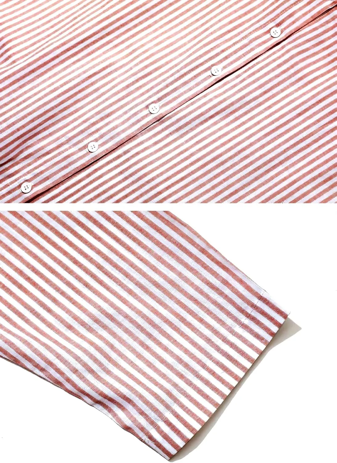 ebossy Women's Casual Stripes Buttoned Long Sleeve Oversized Loose Fit Maxi Shirt Dress Plus Size