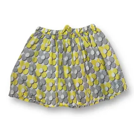 Girls Mini Boden Size 2/3 Gray & Yellow Floral Elastic Waist Skirt