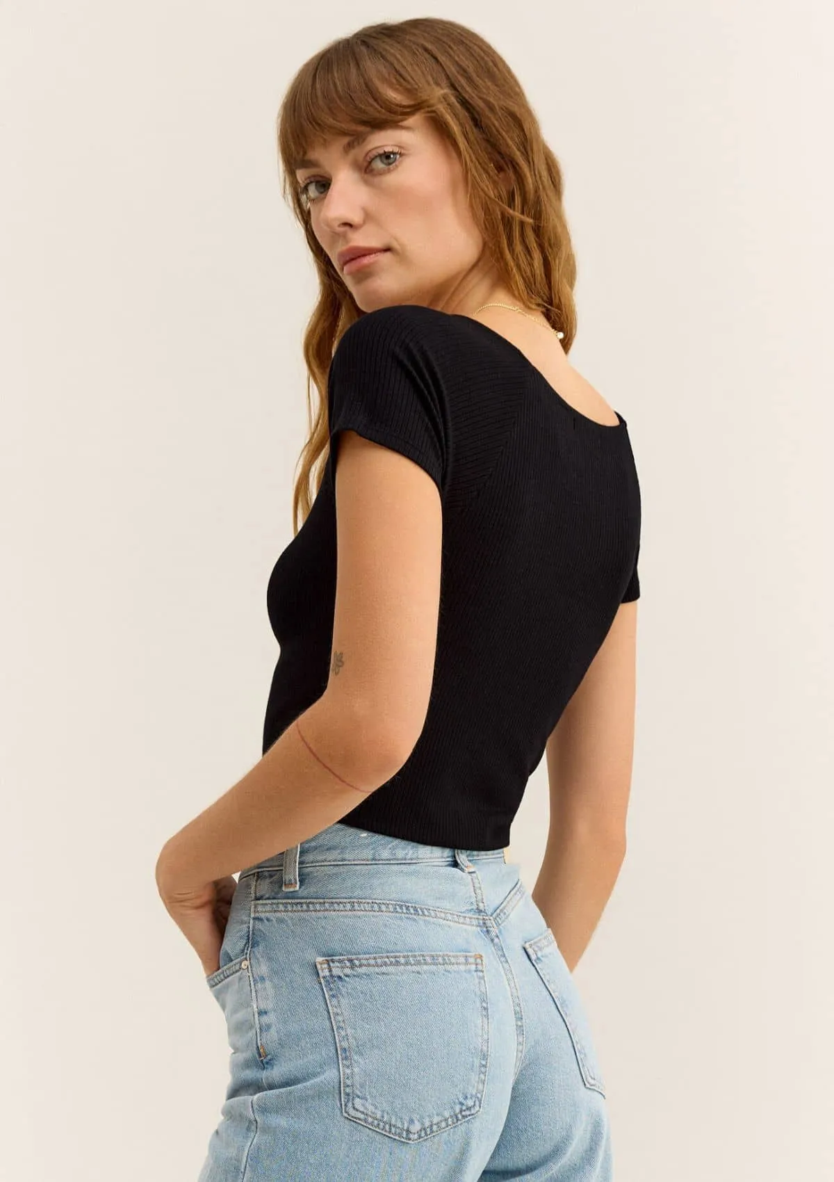 Kallen Rib Top - Black