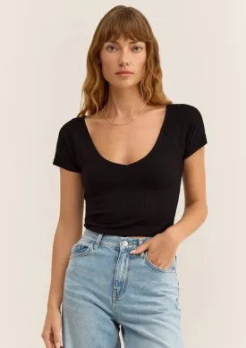 Kallen Rib Top - Black