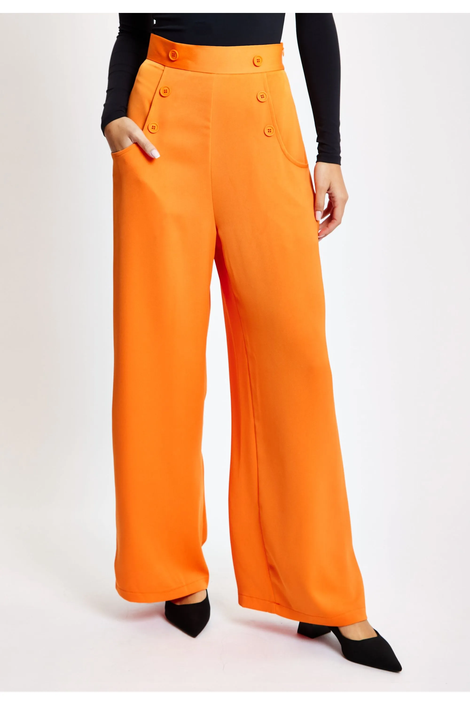 Liquorish Orange Wide Leg Trousers
