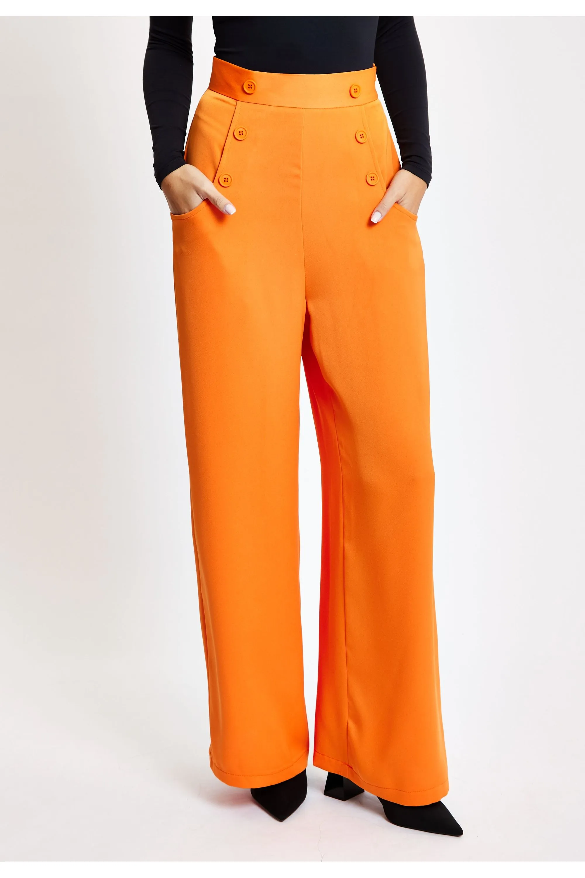 Liquorish Orange Wide Leg Trousers