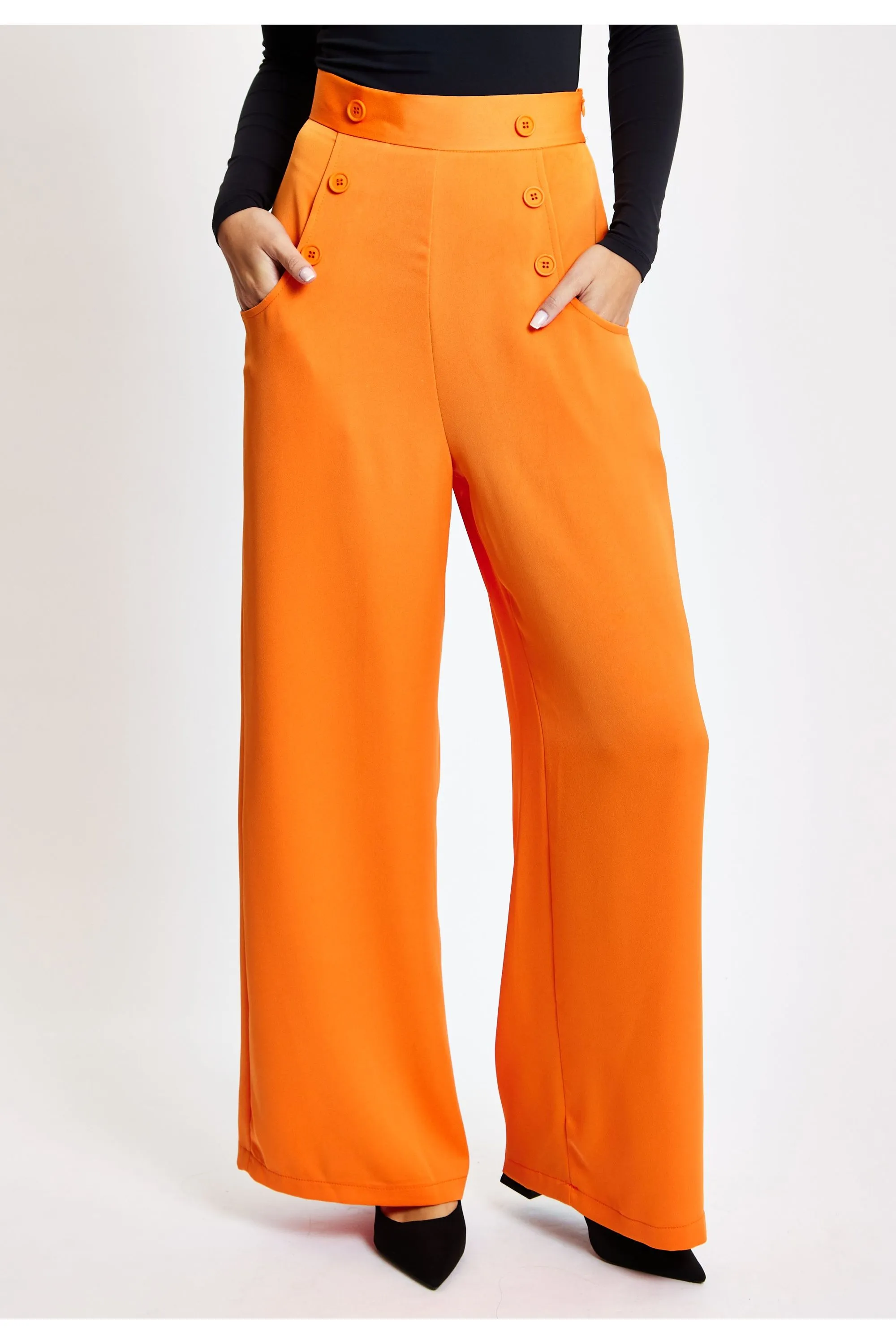 Liquorish Orange Wide Leg Trousers