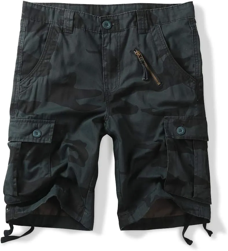 OCHENTA Men's Camo Cargo Shorts with 6 Pockets Casual Military Work Shorts