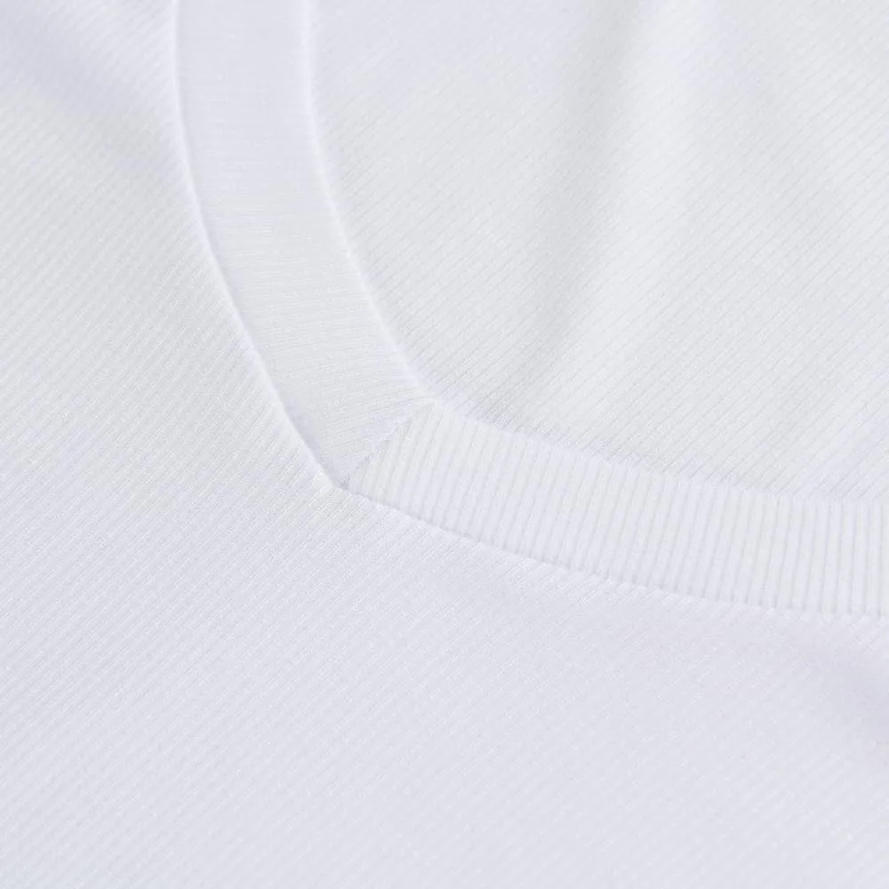 PALINDA Women's Ribbed V Neck Slim Fitted T Shirts Basic Solid Long Sleeve Layering Tee Tops