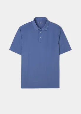 Rockbourne Performance Polo in Mid Blue - Sports Fit