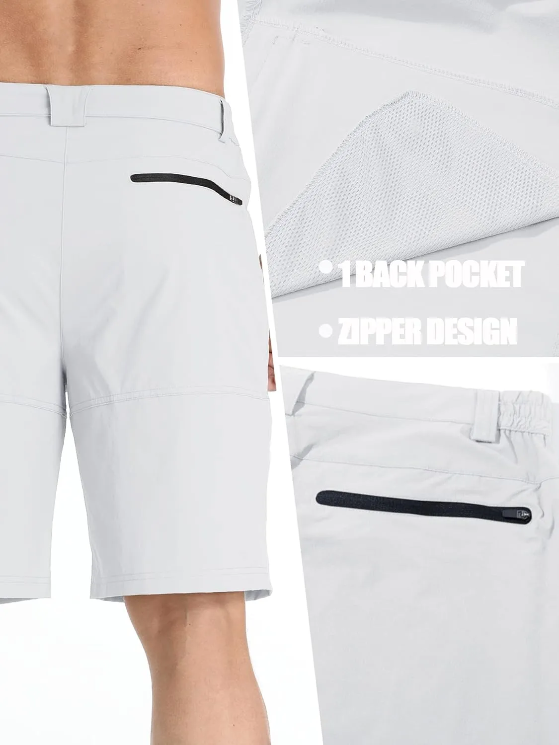 TACVASEN Men's Summer Outdoor Shorts Quick Dry Cargo Casual Work Hiking Shorts (NO Belt)