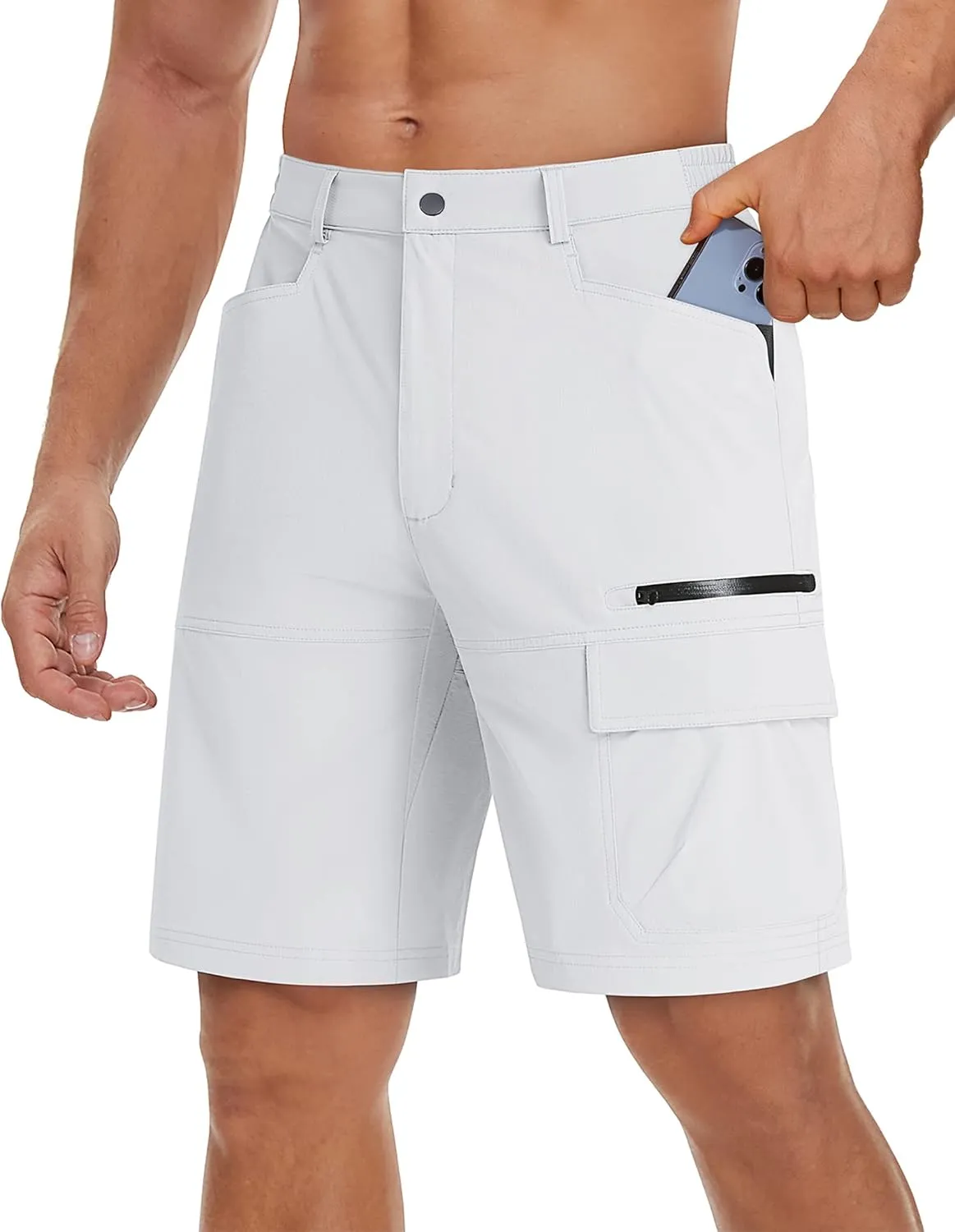 TACVASEN Men's Summer Outdoor Shorts Quick Dry Cargo Casual Work Hiking Shorts (NO Belt)