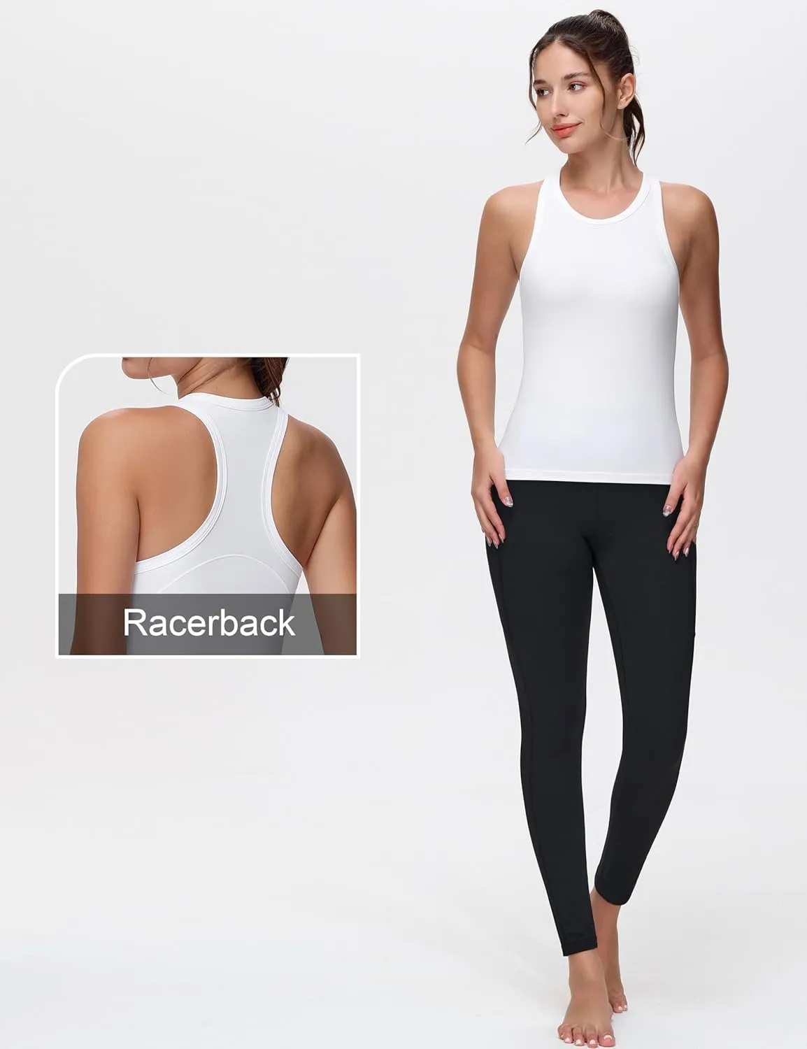 THE GYM PEOPLE Women's Racerback Workout Tank Tops Slim Fit Soft Sleeveless Yoga Shirts