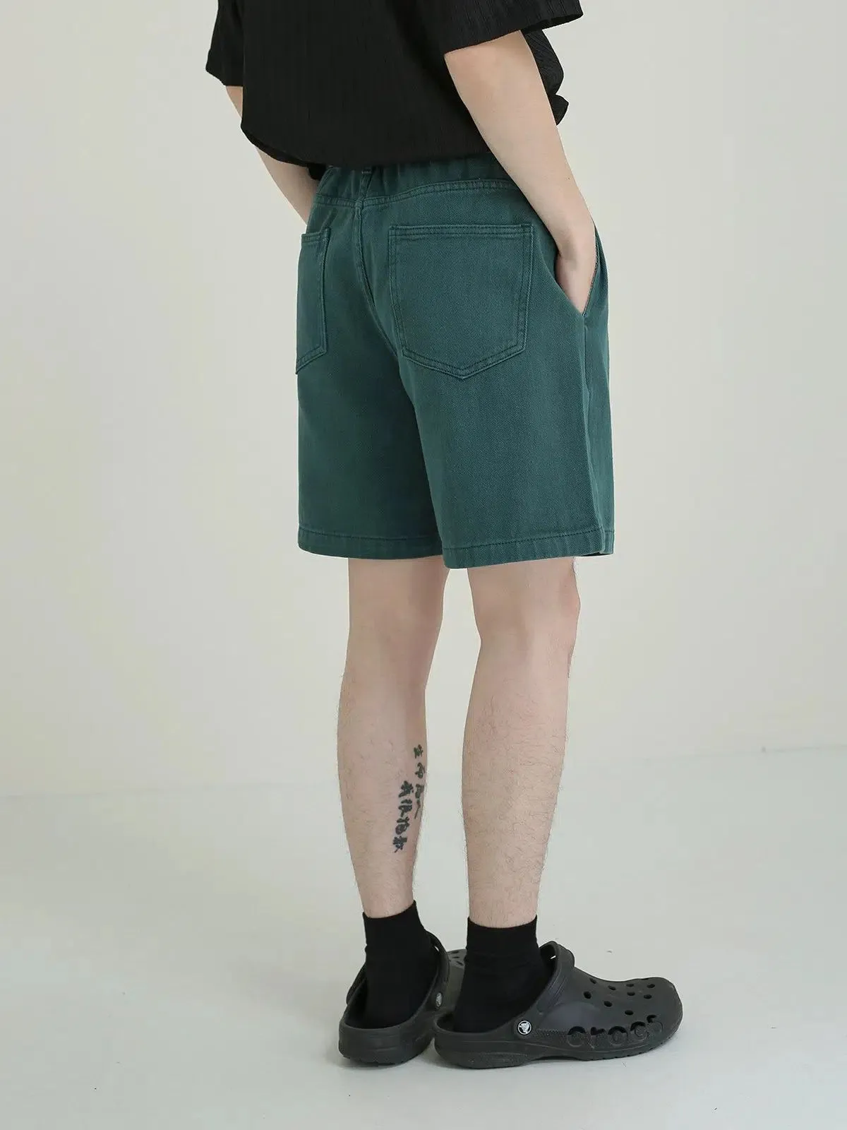 Zhou Casual Clean Fit Denim Shorts