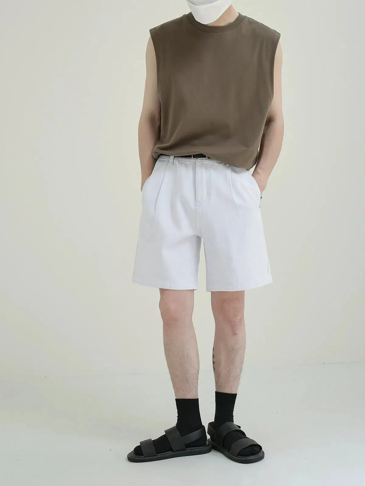 Zhou Casual Clean Fit Denim Shorts