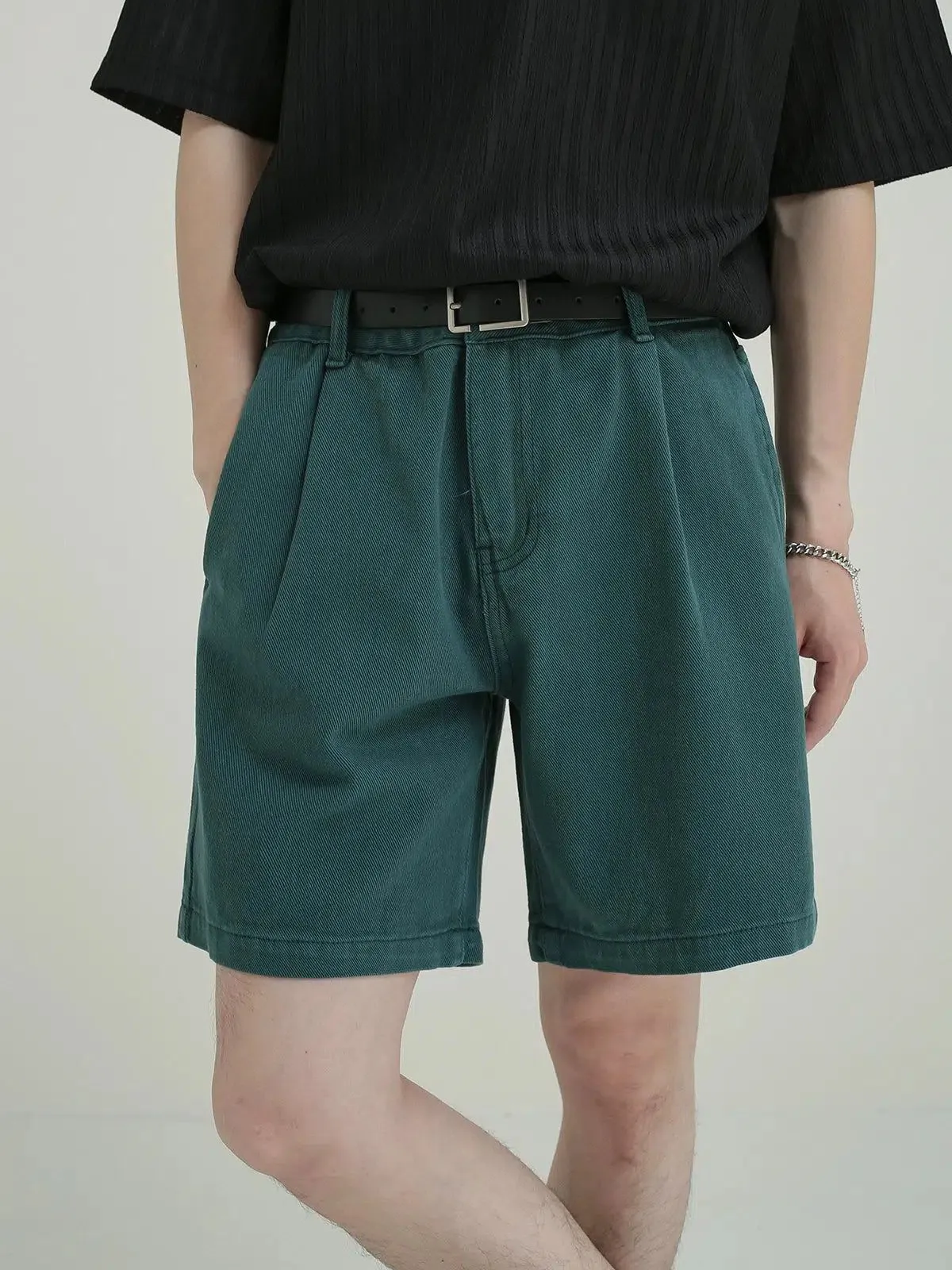 Zhou Casual Clean Fit Denim Shorts